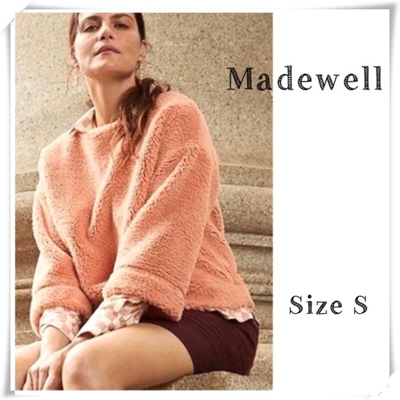 MADEWELL Superfurry Fur Furry fuzzy Sweater Top in Pink #K4418 - Picture 1 of 8